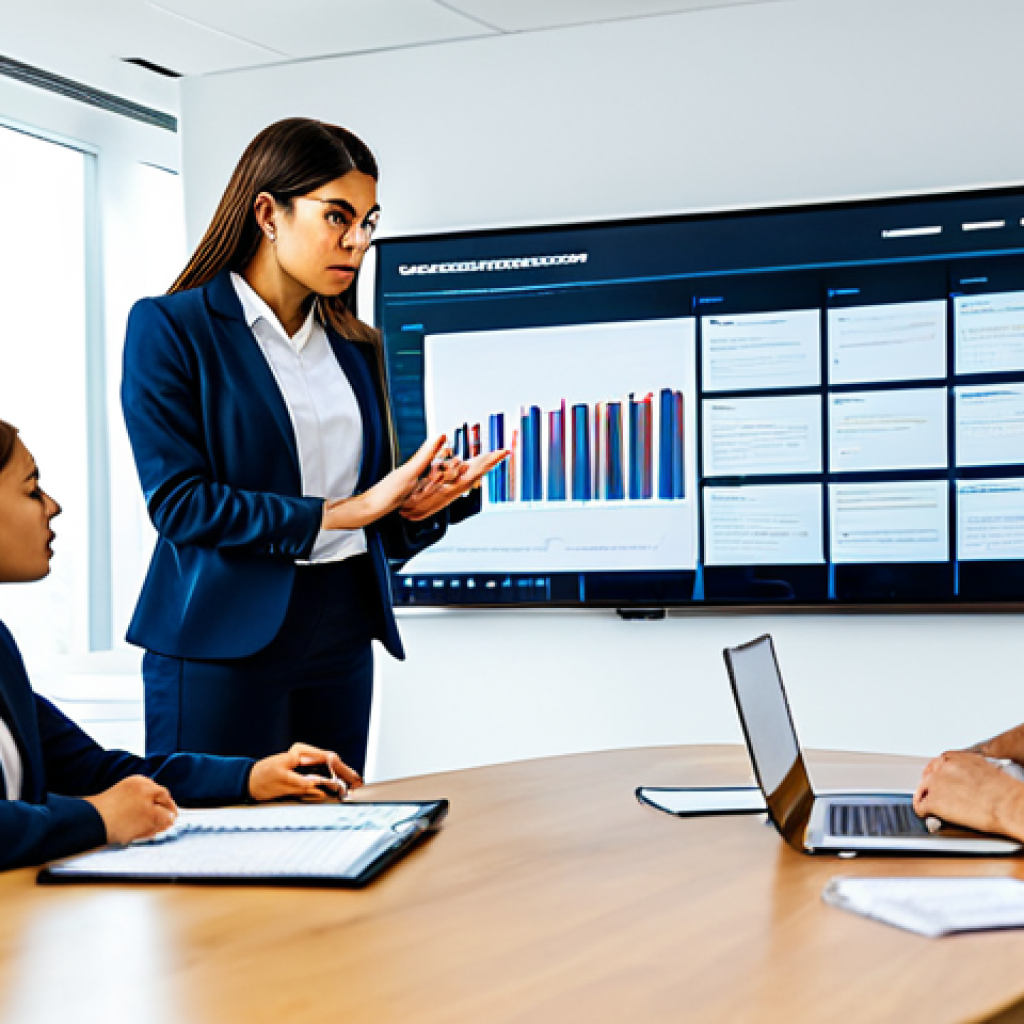 A diverse team of professionals, fully clothed in modest business attire, collaborating around a large conference table in a modern, well-lit office. They are reviewing a digital incident response flowchart on a large screen, engaged in a discussion about cybersecurity preparedness. The scene conveys teamwork, strategic planning, and proactive intelligence. High-quality professional photography, perfect anatomy, correct proportions, natural pose, well-formed hands, proper finger count, natural body proportions, safe for work, appropriate content, professional.