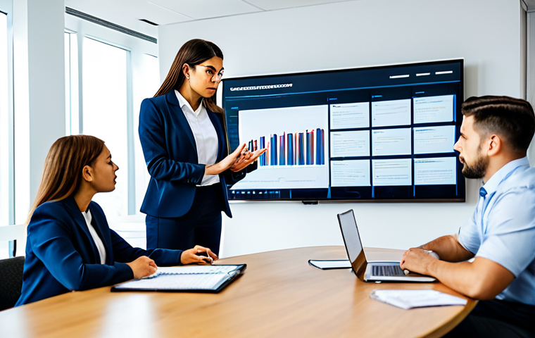 A diverse team of professionals, fully clothed in modest business attire, collaborating around a large conference table in a modern, well-lit office. They are reviewing a digital incident response flowchart on a large screen, engaged in a discussion about cybersecurity preparedness. The scene conveys teamwork, strategic planning, and proactive intelligence. High-quality professional photography, perfect anatomy, correct proportions, natural pose, well-formed hands, proper finger count, natural body proportions, safe for work, appropriate content, professional.