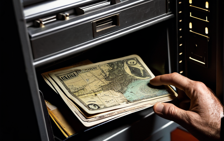 비용 효율적인 암호화폐 보안 솔루션 - Paper Wallet Security**
"Close-up shot of a hand carefully placing a laminated paper wallet inside ...